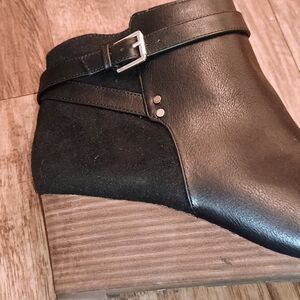 Dr. Scholl's Black Ankle Boots with Wedge Heel